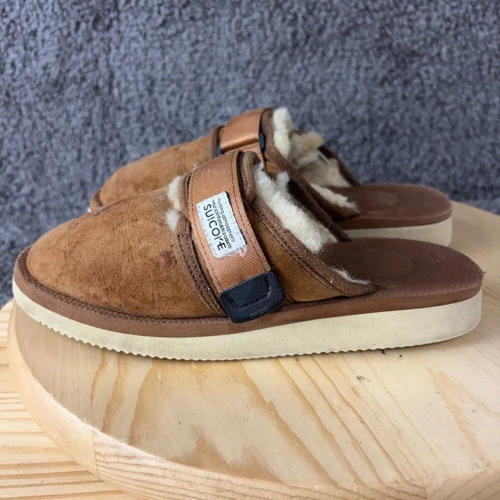 Suicoke Women's Brown Shearling Slippers - Picture 4 of 11